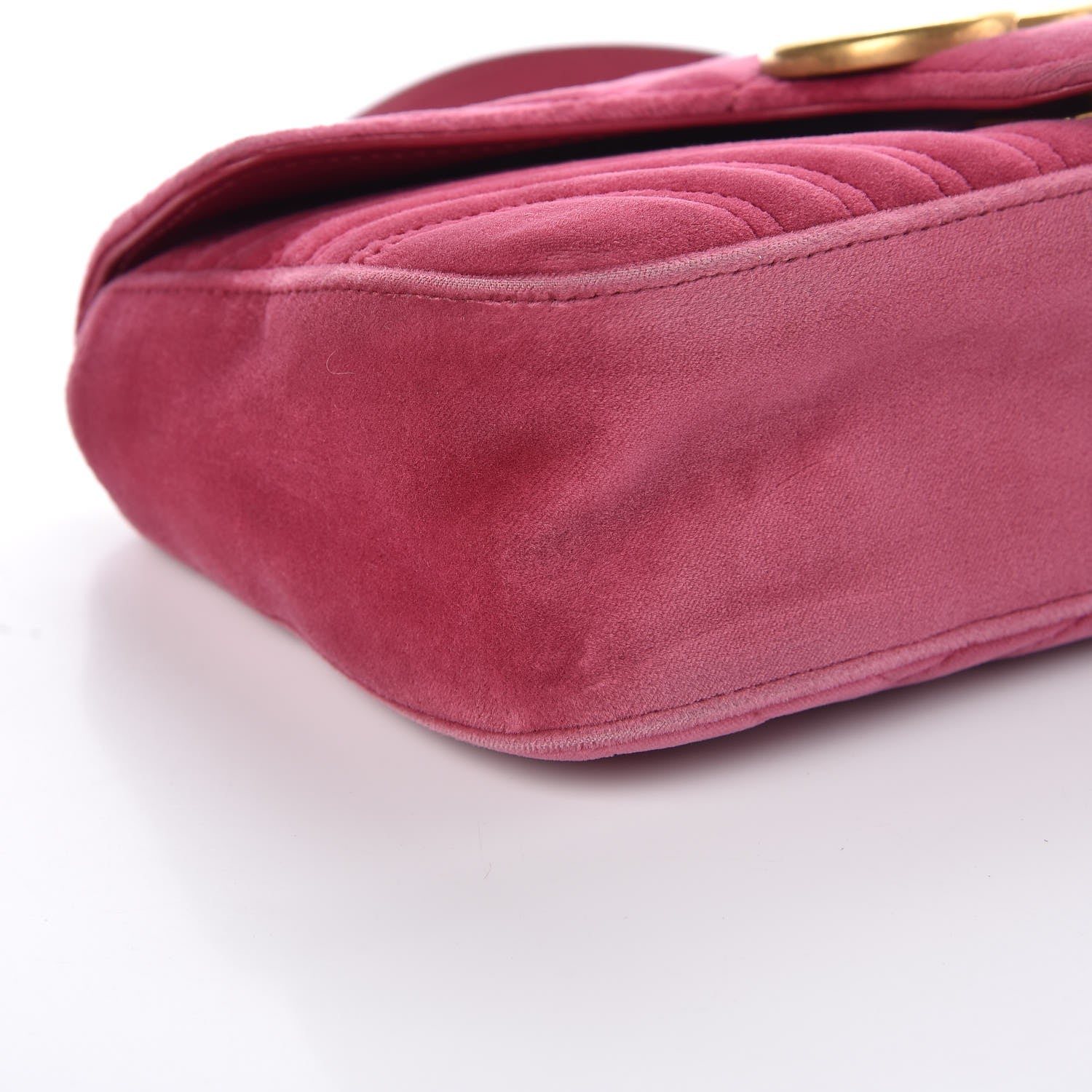 Gucci Velvet Matelasse Small GG Marmont Shoulder Bag Light Raspberry Rose 11 of 18