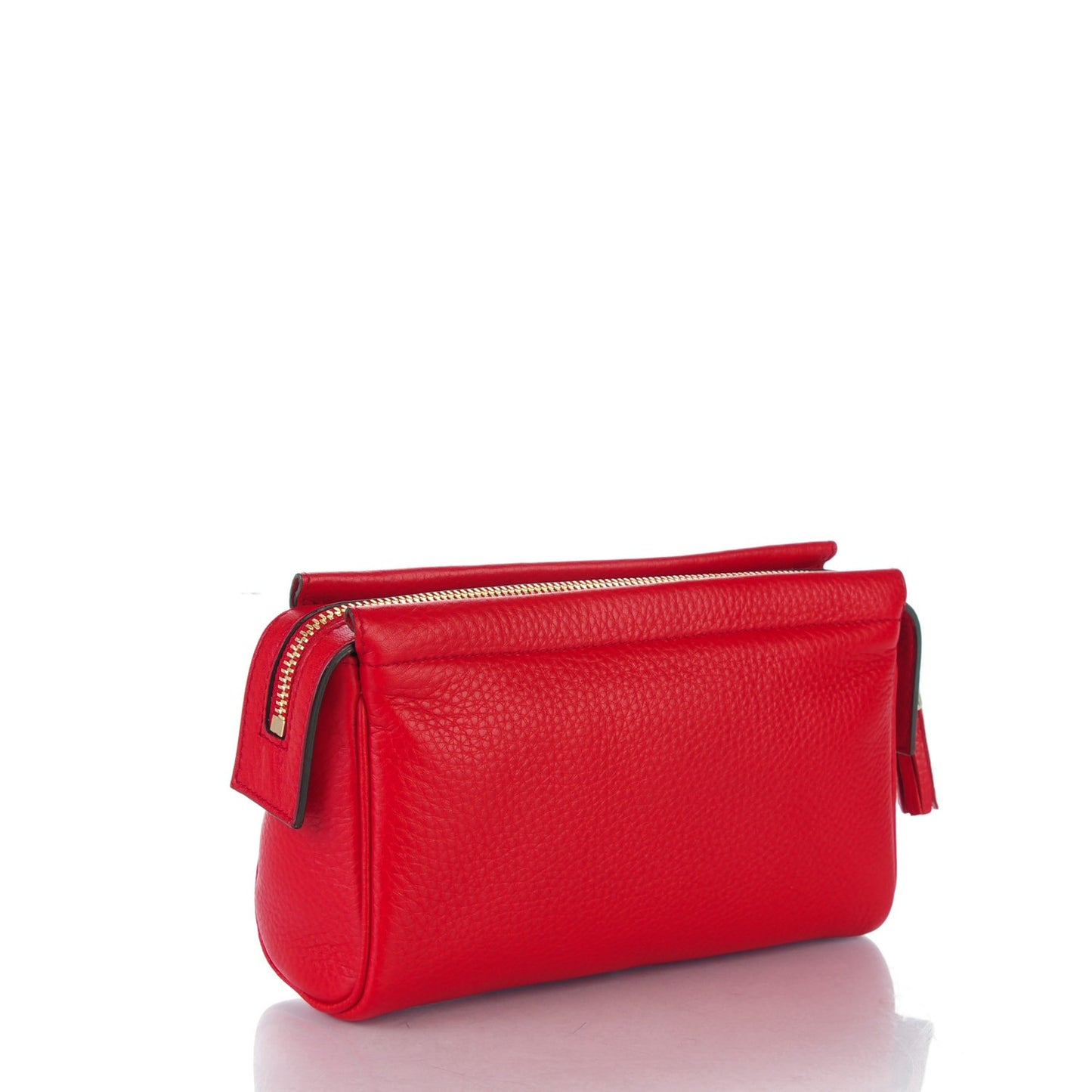 Pebbled Calfskin Soho Cosmetic Case Tabasco Red