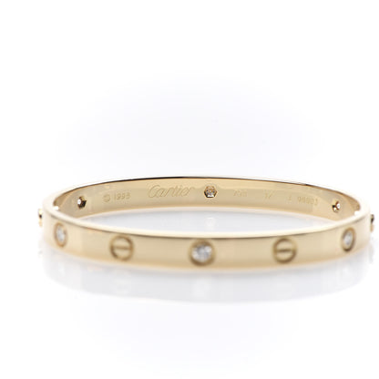 Cartier 18K Yellow Gold 6 Diamond LOVE Bracelet 17 6 of 7