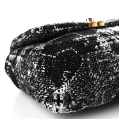 Chanel Tweed Quilted Medium Chanel 19 Flap Black White 8 of 10