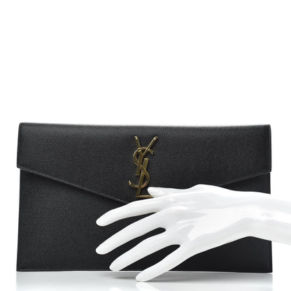 Saint Laurent Grain De Poudre Uptown Pouch Black 2 of 7