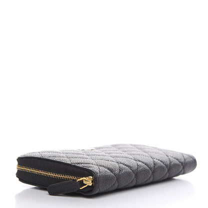 Chanel Caviar Quilted Large Gusset Zip Around Wallet Black 4 of 9