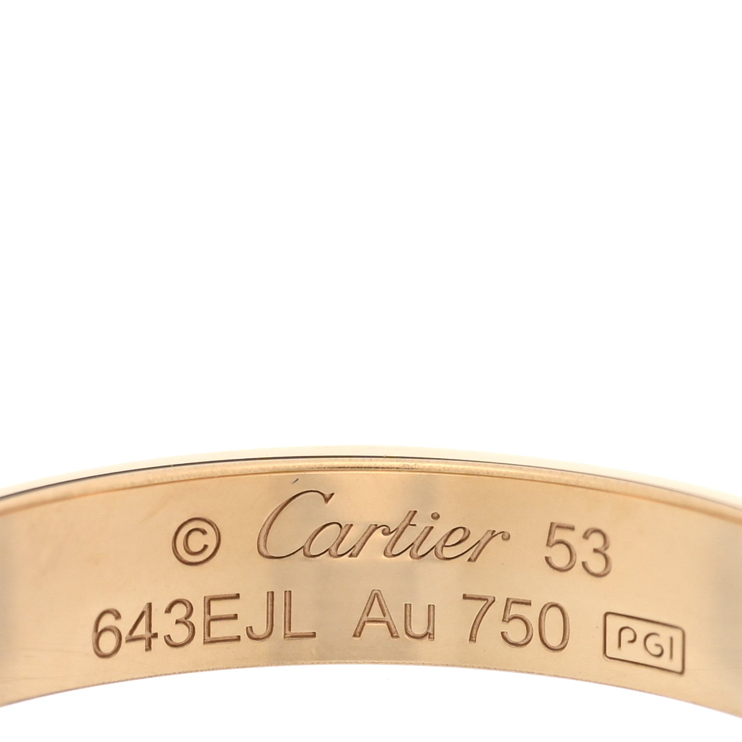 Cartier 18K Yellow Gold 3.5mm LOVE Wedding Band Ring 53 6.5 4 of 4