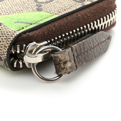 Gucci GG Supreme Monogram Tian Zip Around Card Case Wallet Beige Multicolor New Acero 12 of 13