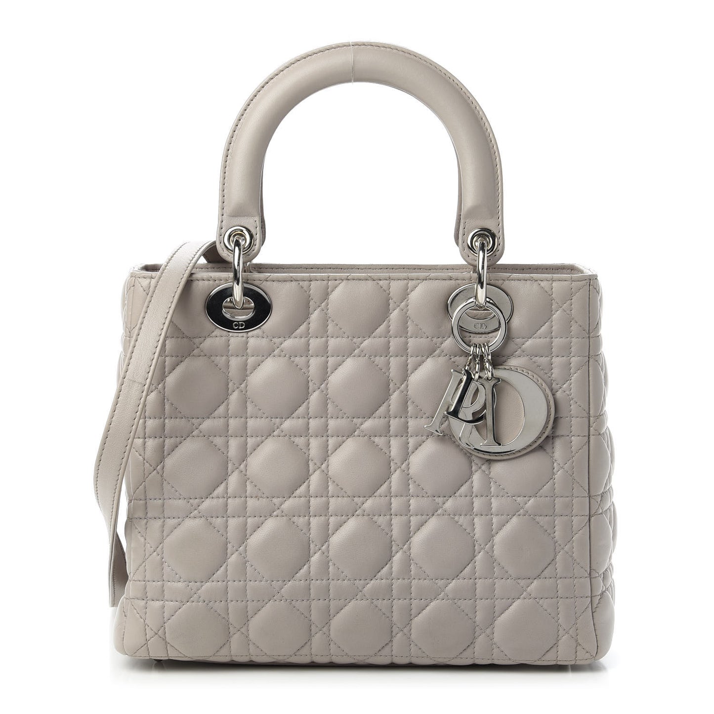 Lambskin Cannage Medium Lady Dior Grey