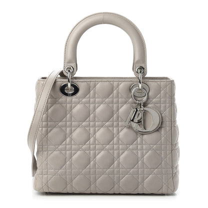 Christian Dior Lambskin Cannage Medium Lady Dior Grey 1 of 10