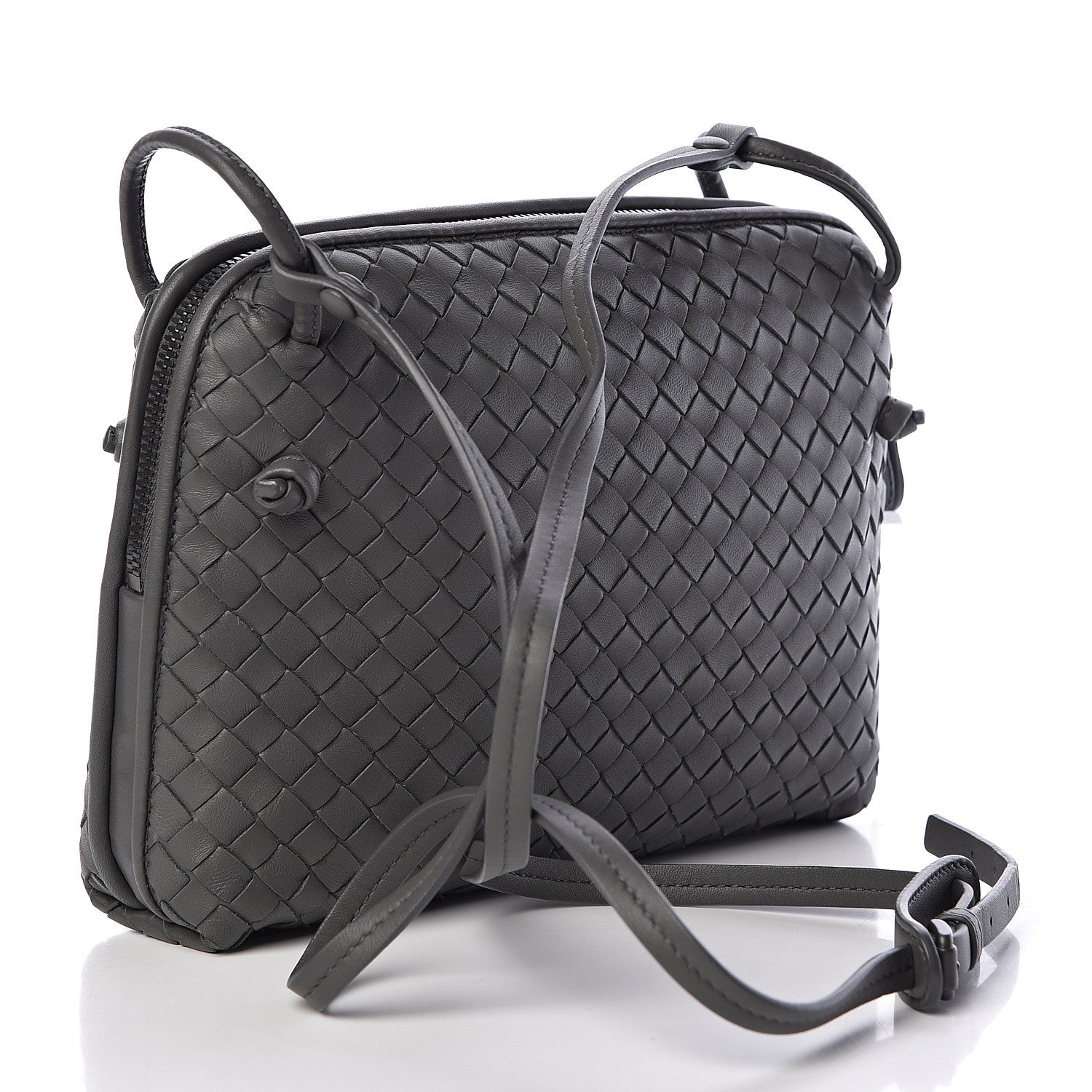 Bottega Veneta Nappa Intrecciato Pillow Crossbody Messenger Light Grey 3 of 11
