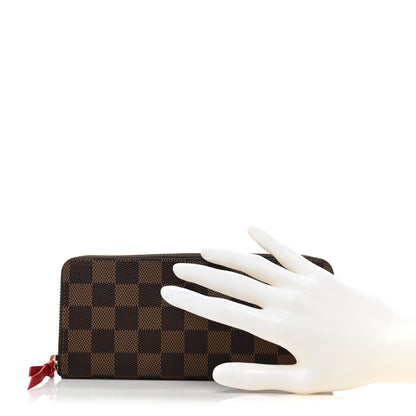 Louis Vuitton Damier Ebene Clemence Wallet Cherry 2 of 10