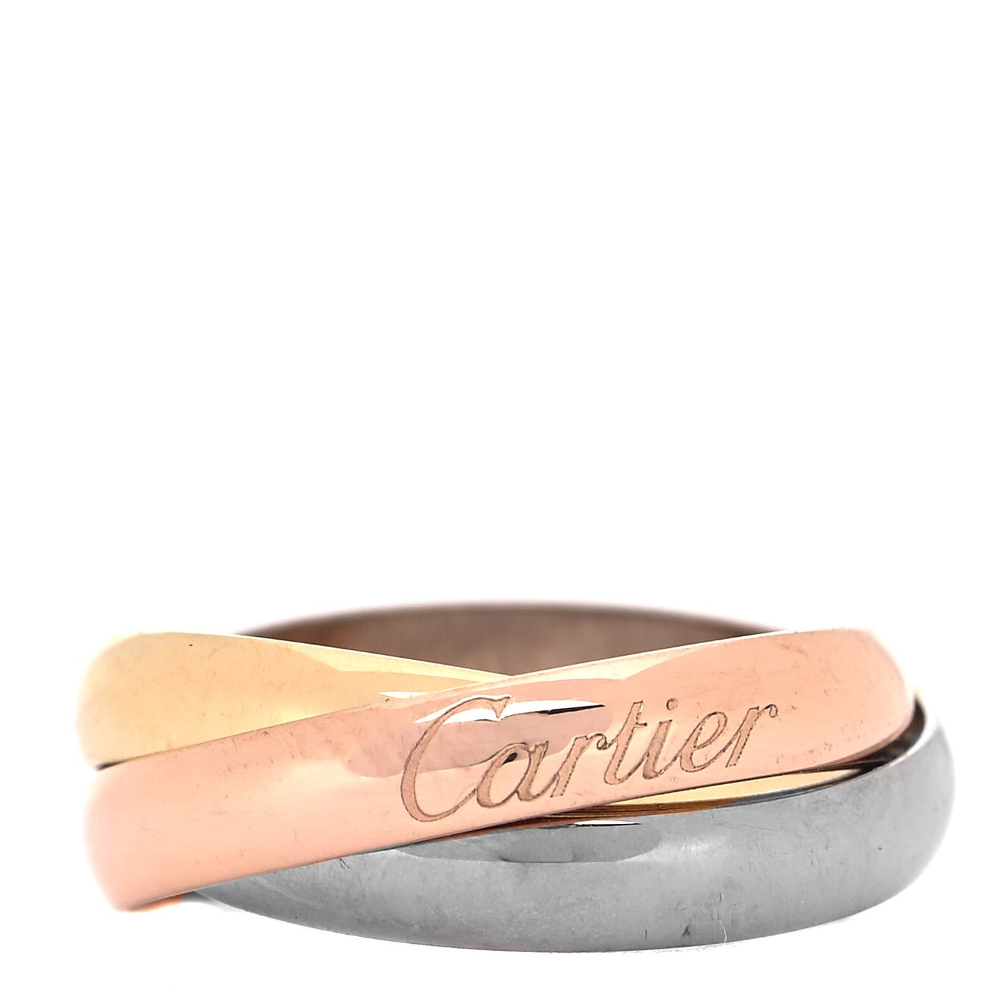 18K Pink Yellow White Gold Classic Trinity Ring 44 3