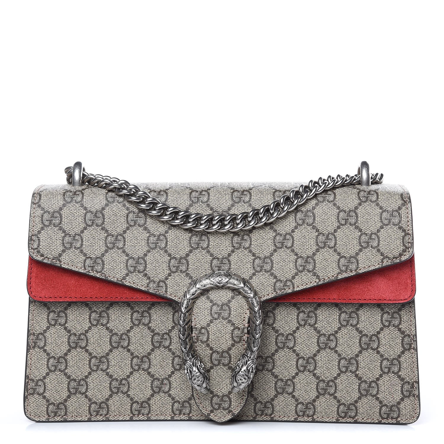 Gucci GG Supreme Monogram Small Dionysus Shoulder Bag Red 1 of 11