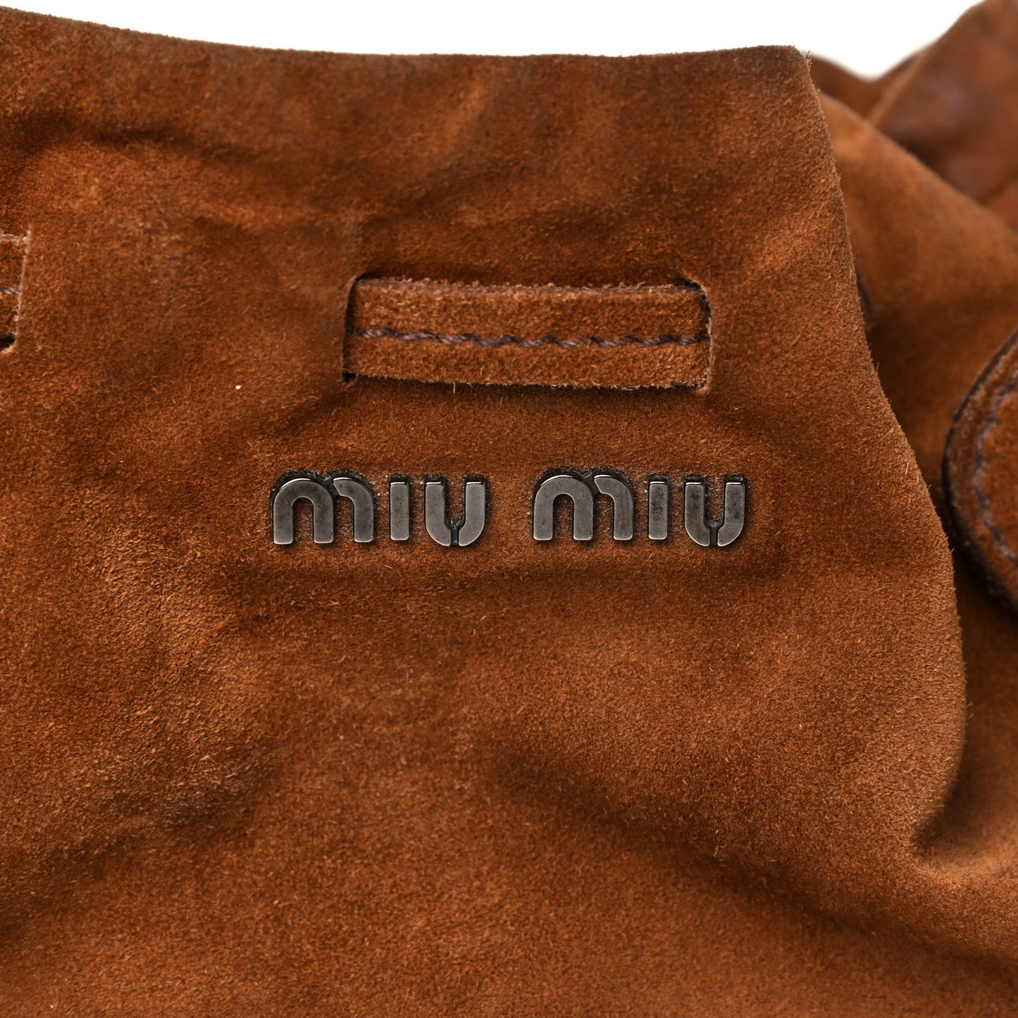 Suede Drawstring Tote Brown