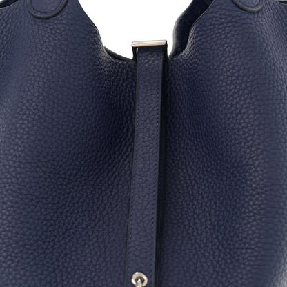 Hermes Taurillon Clemence Picotin Lock 22 MM Bleu Encre 8 of 11