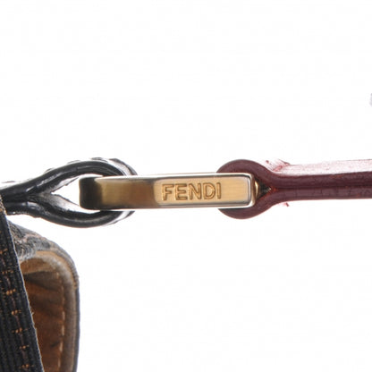 Fendi Pequin Cuoio Vegetale Large Hobo Tobacco Rosso Black 9 of 11