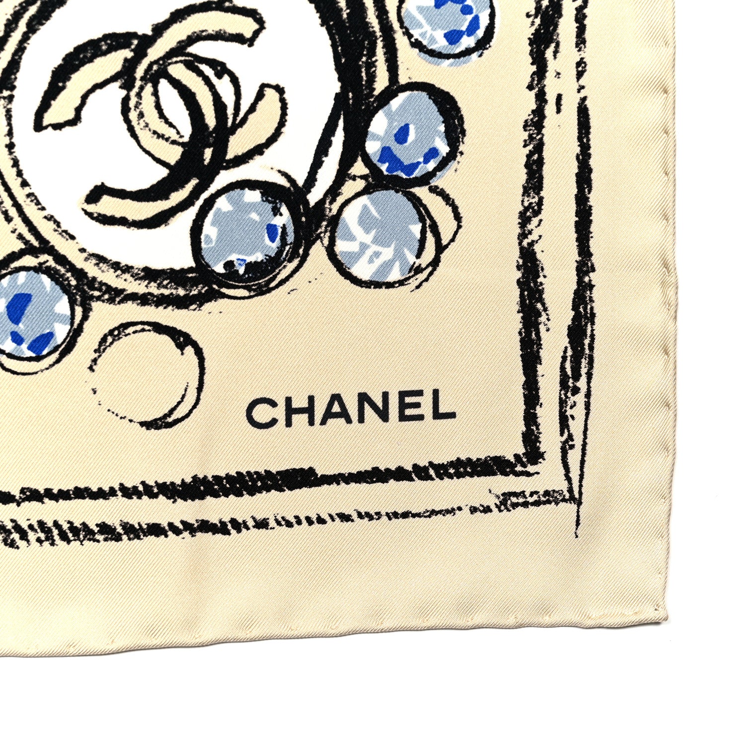 Chanel Silk Camellia CC Square Scarf 2 of 4