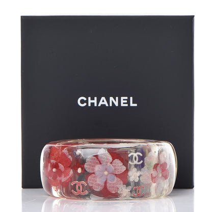 Chanel Resin Flower CC Bangle Transparent Pink 6 of 6