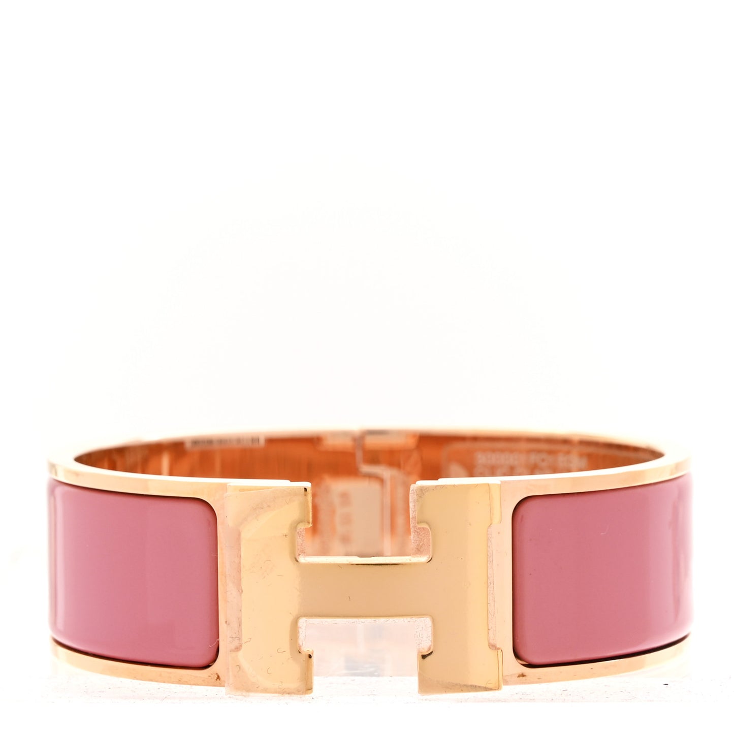 Enamel Wide Clic Clac H Bracelet PM Rose Velours