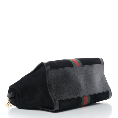 Gucci Suede Patent GG Web Medium Ophidia Tote Bag Black 3 of 9