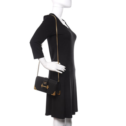 Prada City Calfskin Saffiano Cahier Pochette Black 2 of 9