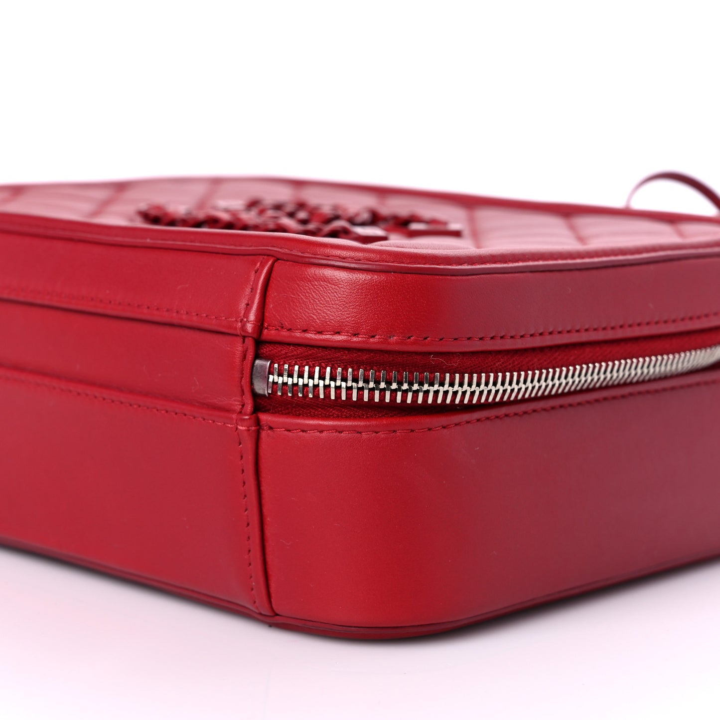 Lambskin Quilted Medium CC Filigree Vanity Case Dark Red