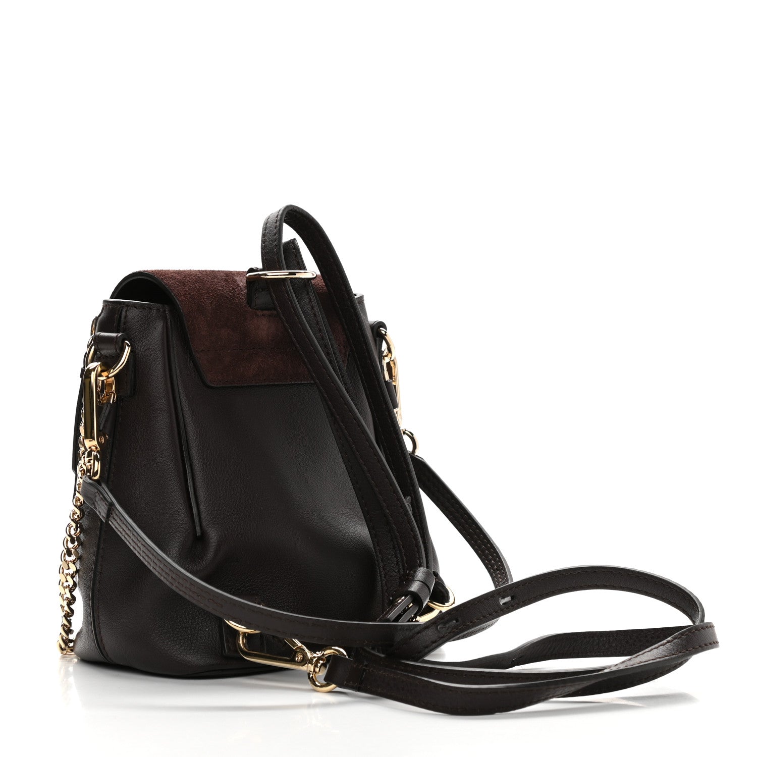 Chloe Suede Calfskin Mini Faye Backpack Carbon Brown 2 of 11