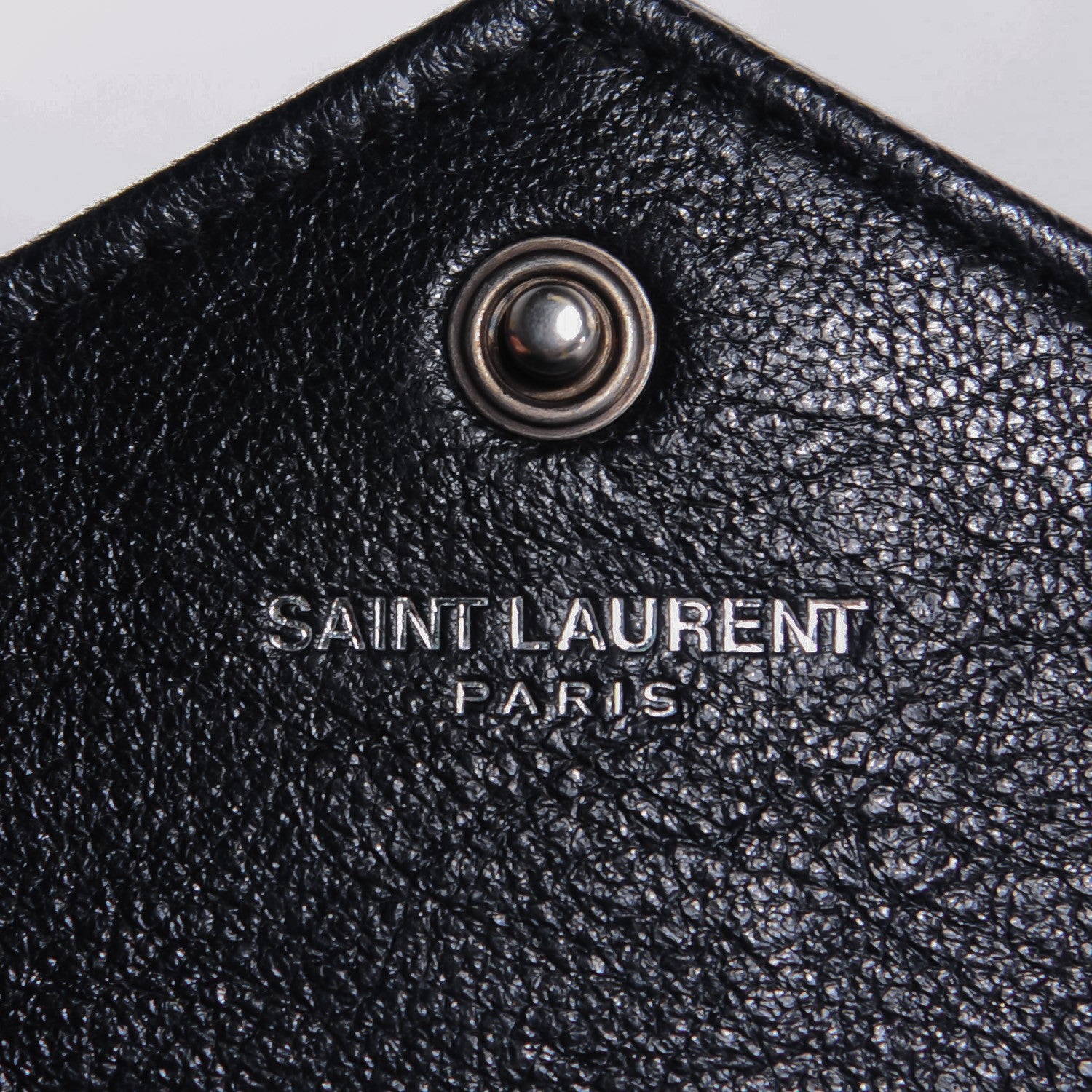 Saint Laurent Calfskin Matelasse Chevron Monogram Chain Wallet Black 6 of 8