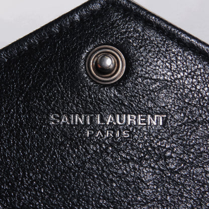 Saint Laurent Calfskin Matelasse Chevron Monogram Chain Wallet Black 6 of 8