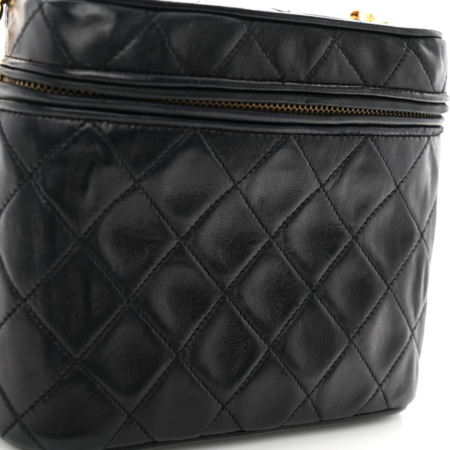 Lambskin Quilted Tassel Shoulder Bag Black