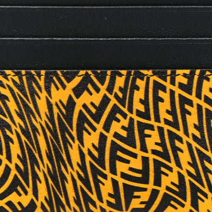 Fendi X SARAH COLEMAN Vitello Grace Light Micro FF Vertigo Embossed Card Holder Yellow Black 7 of 7