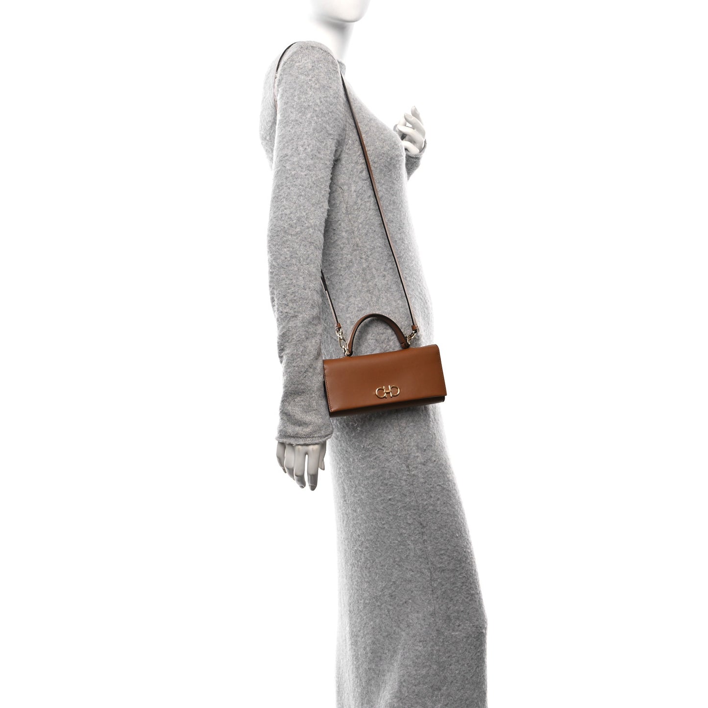 Smooth Calfskin Gancini Top Handle Wallet On Chain Sella