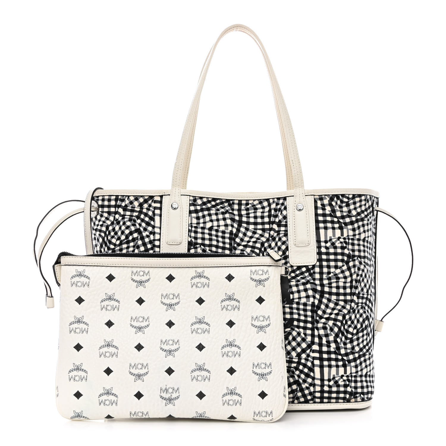 MCM Visetos Medium Liz Reversible Shopper Tote White 11 of 22