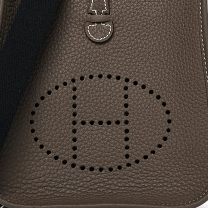 Hermes Taurillon Clemence Amazone Evelyne TPM Etoupe Bleu Indigo 8 of 12