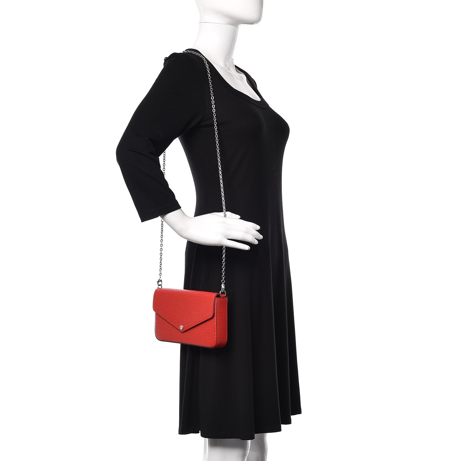 Louis Vuitton Epi Pochette Felicie Coquelicot 2 of 11