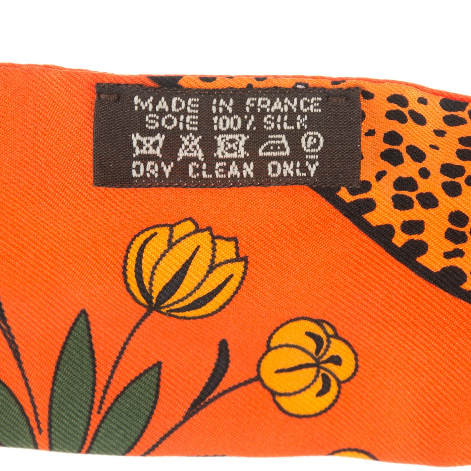 Hermes Silk Les Leopards Twilly Orange Abricot Vert 3 of 5