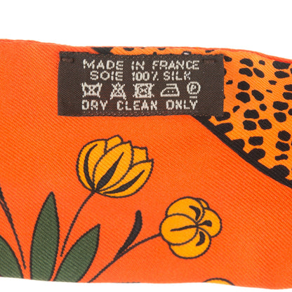 Hermes Silk Les Leopards Twilly Orange Abricot Vert 3 of 5