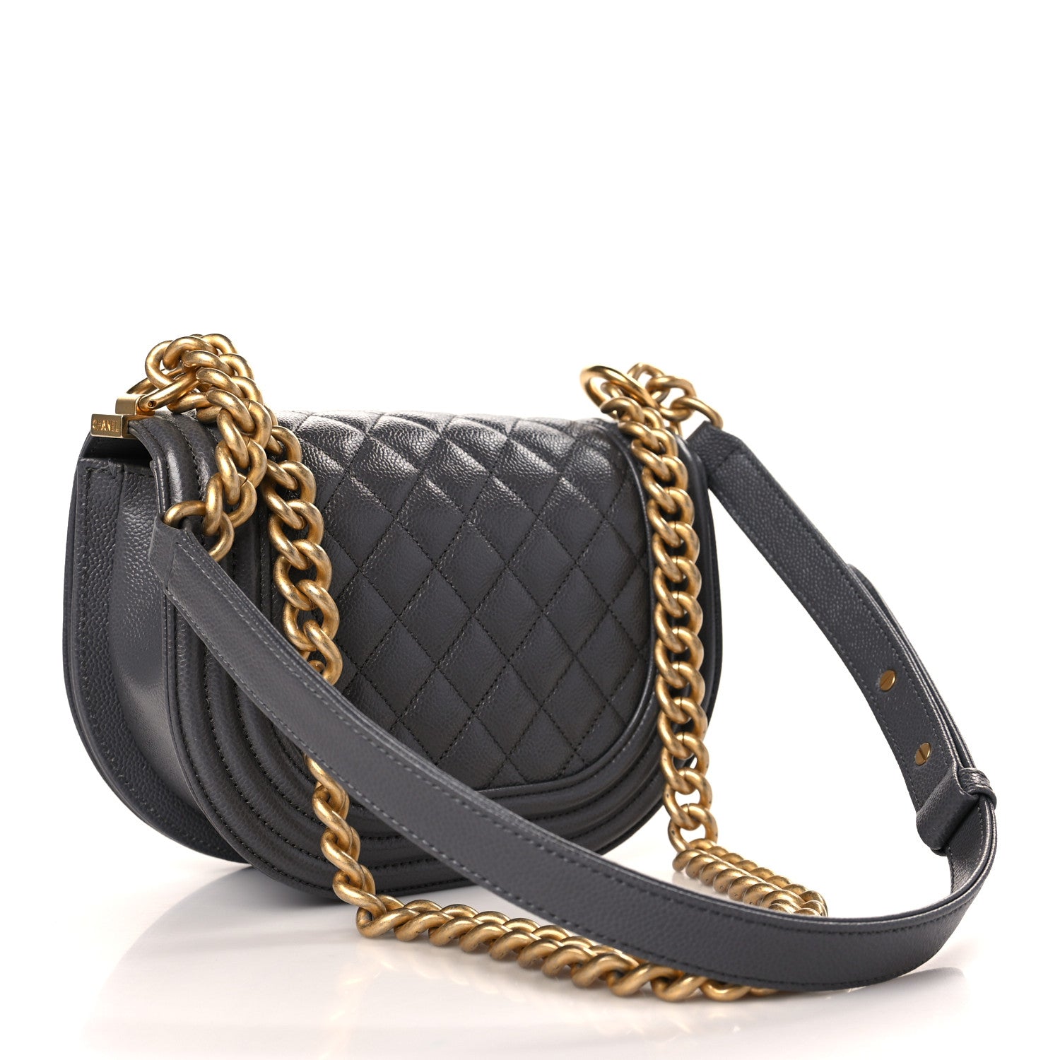 Chanel Caviar Quilted Small Boy Messenger Bag Dark Grey 3 of 10