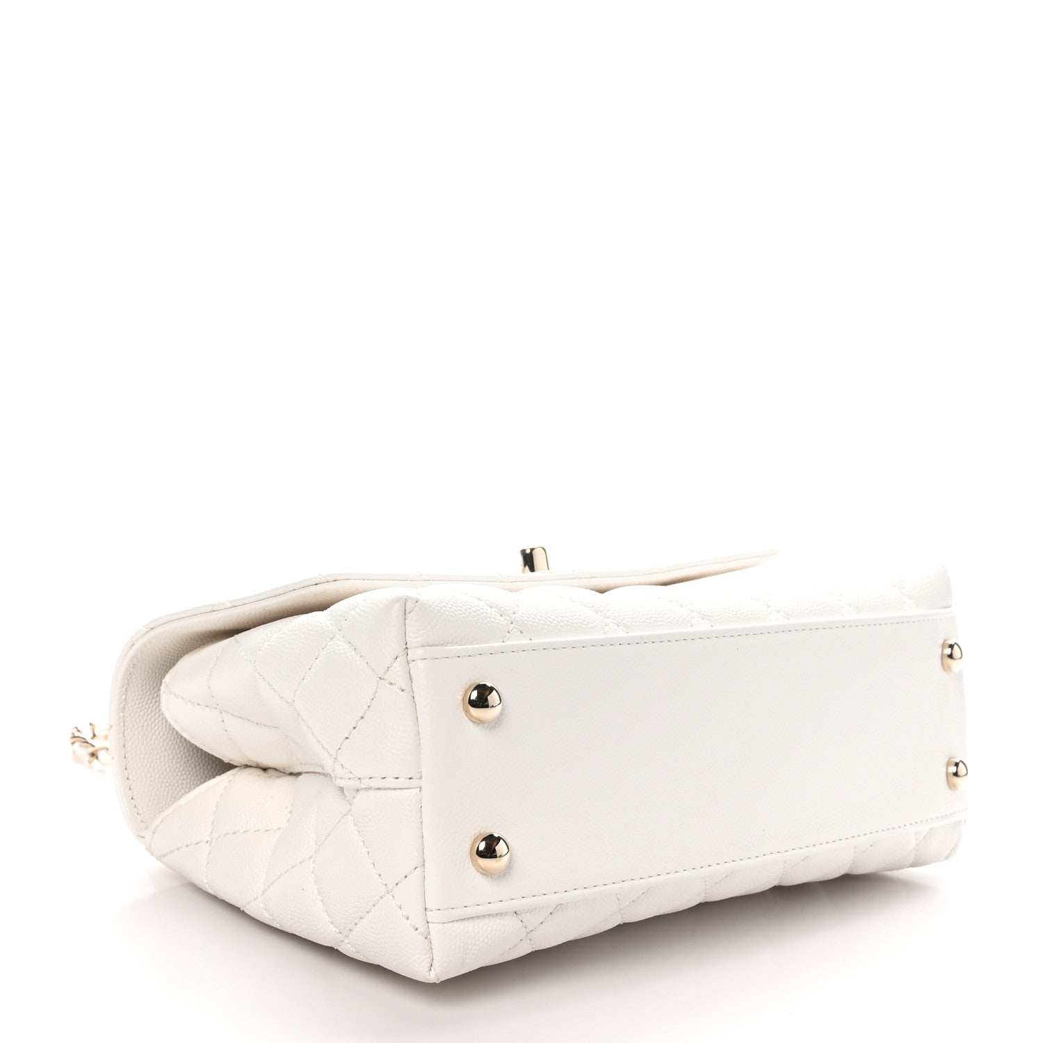Chanel Caviar Quilted Mini Coco Handle Flap White 4 of 11