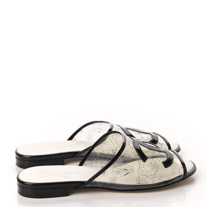 Chanel Patent PVC CC Sandal Mule 37 Black 4 of 11