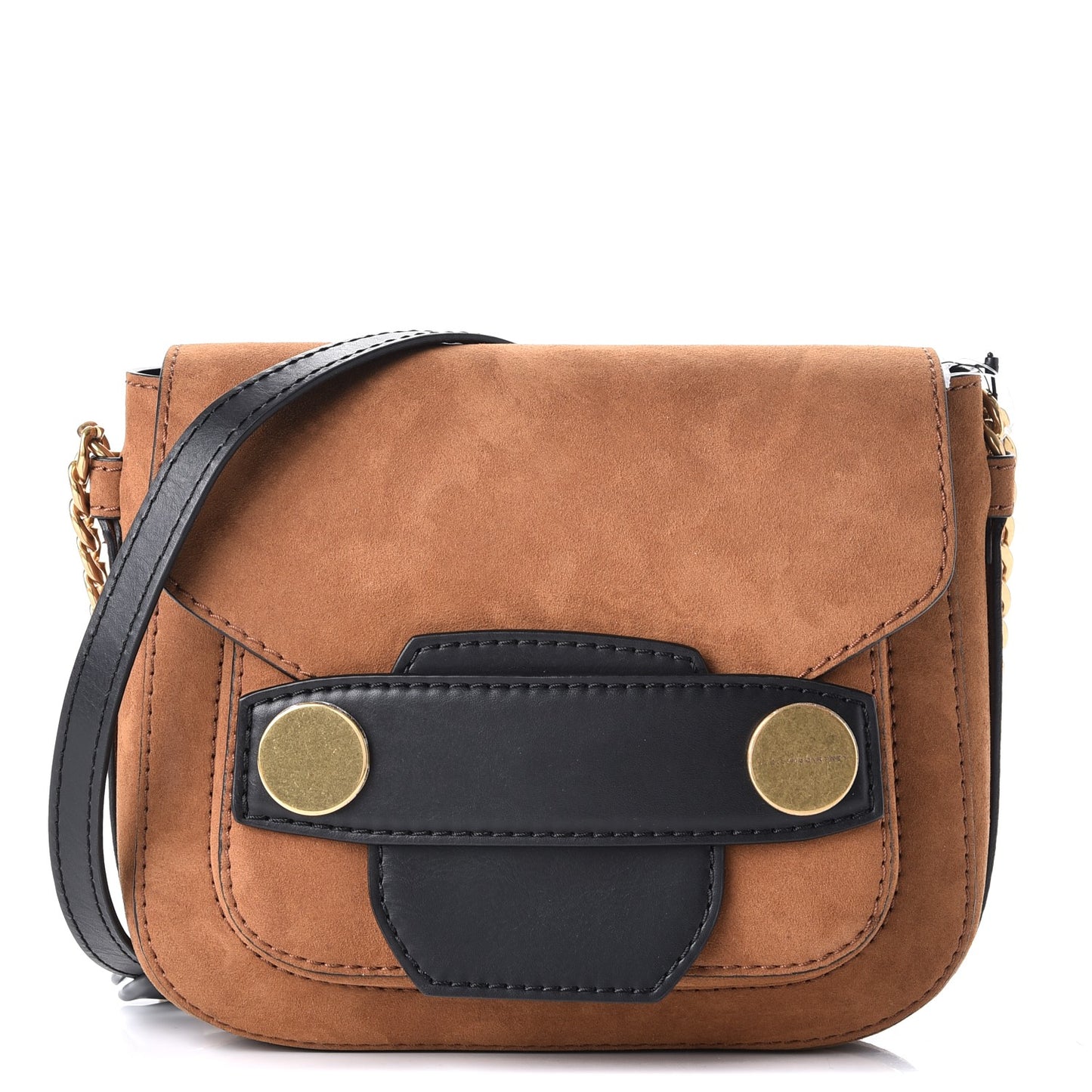 Eco Alter Faux Suede Nappa Popper Shoulder Bag Tan