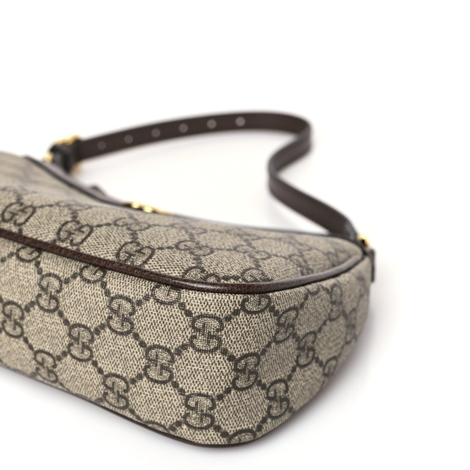Gucci GG Supreme Monogram Textured Dollar Calfskin Small Ophidia Hobo Beige Ebony New Acero 9 of 10