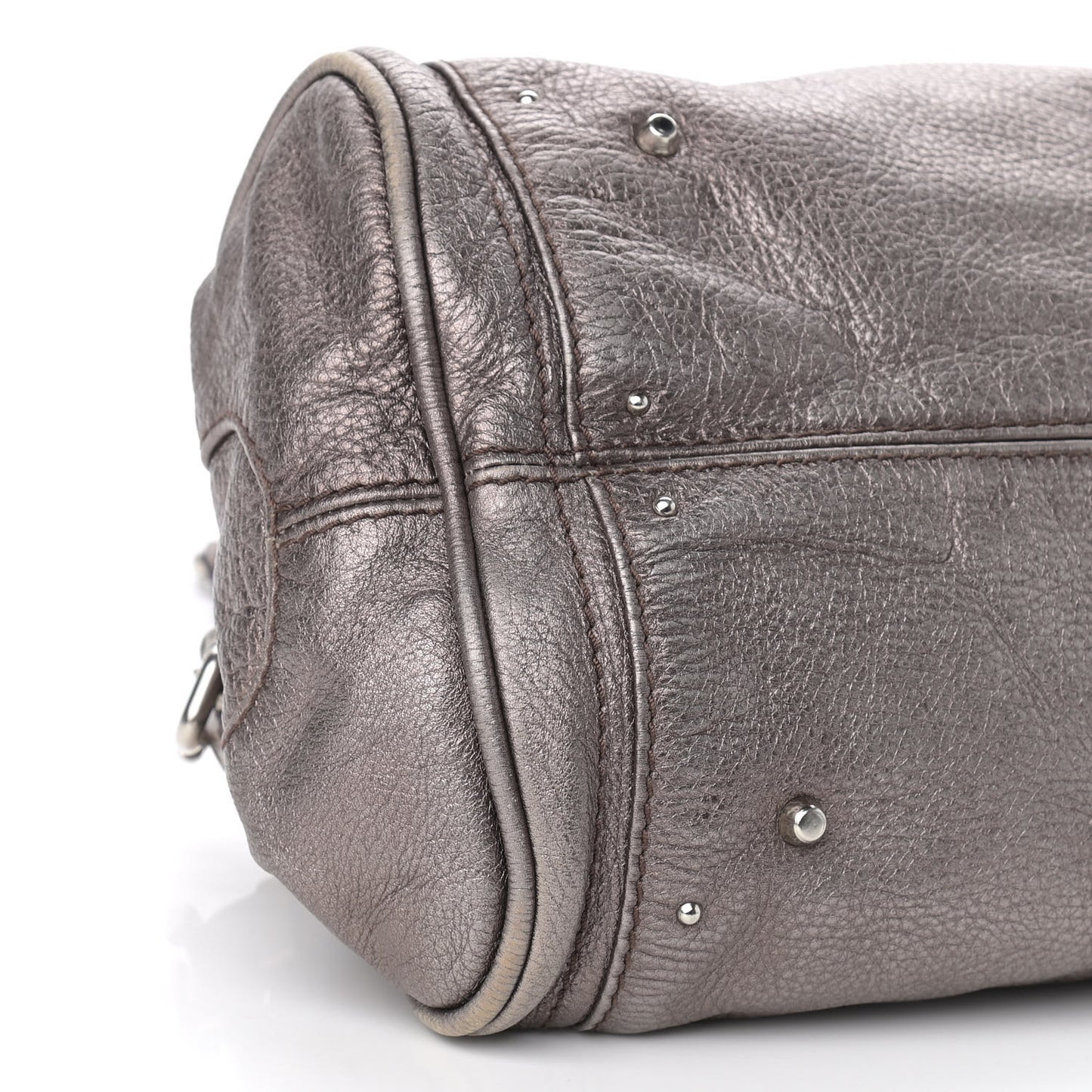 Metallic Calfskin Medium Paddington Satchel Silver