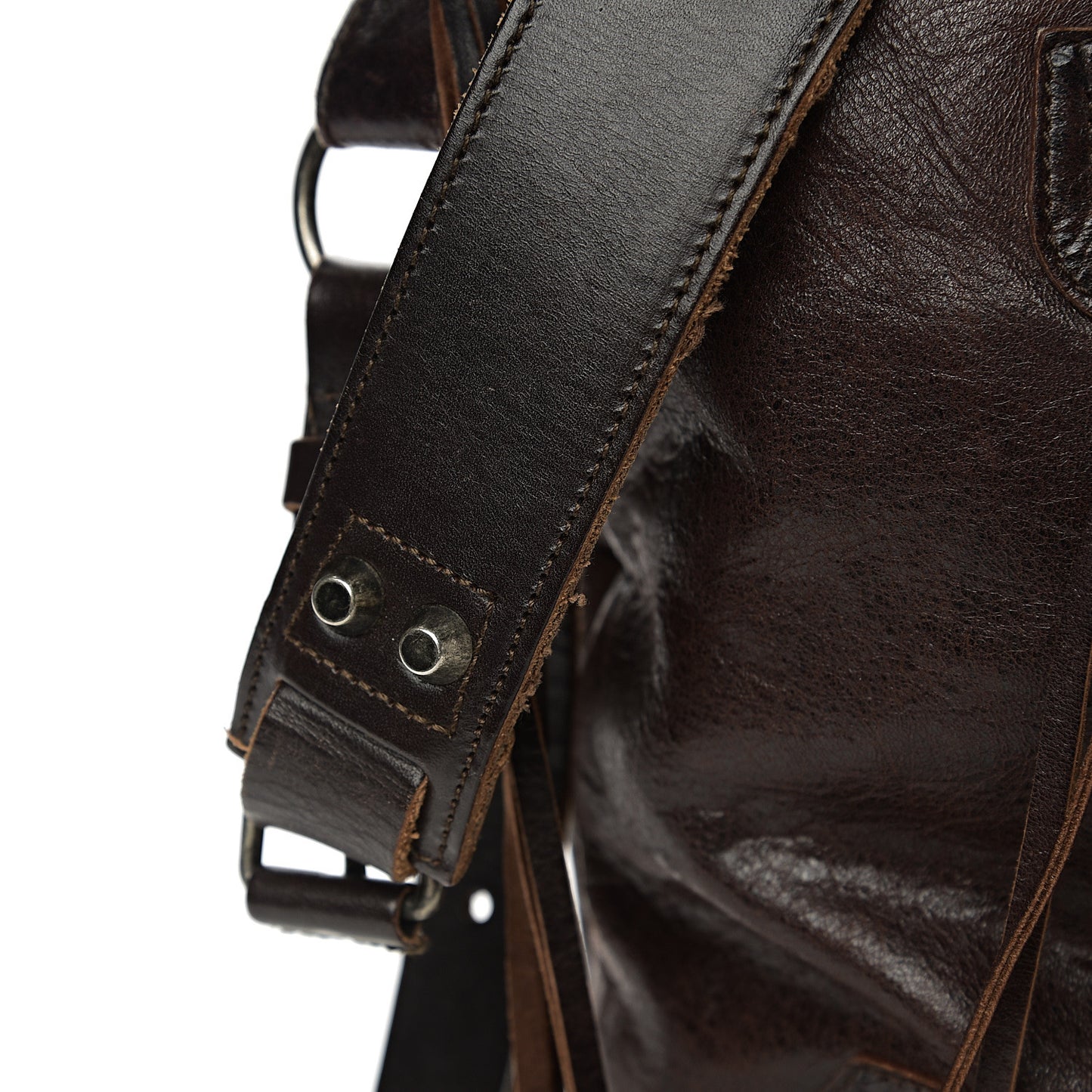 Chevre Classic Silver Hardware Mens Day Messenger Brown