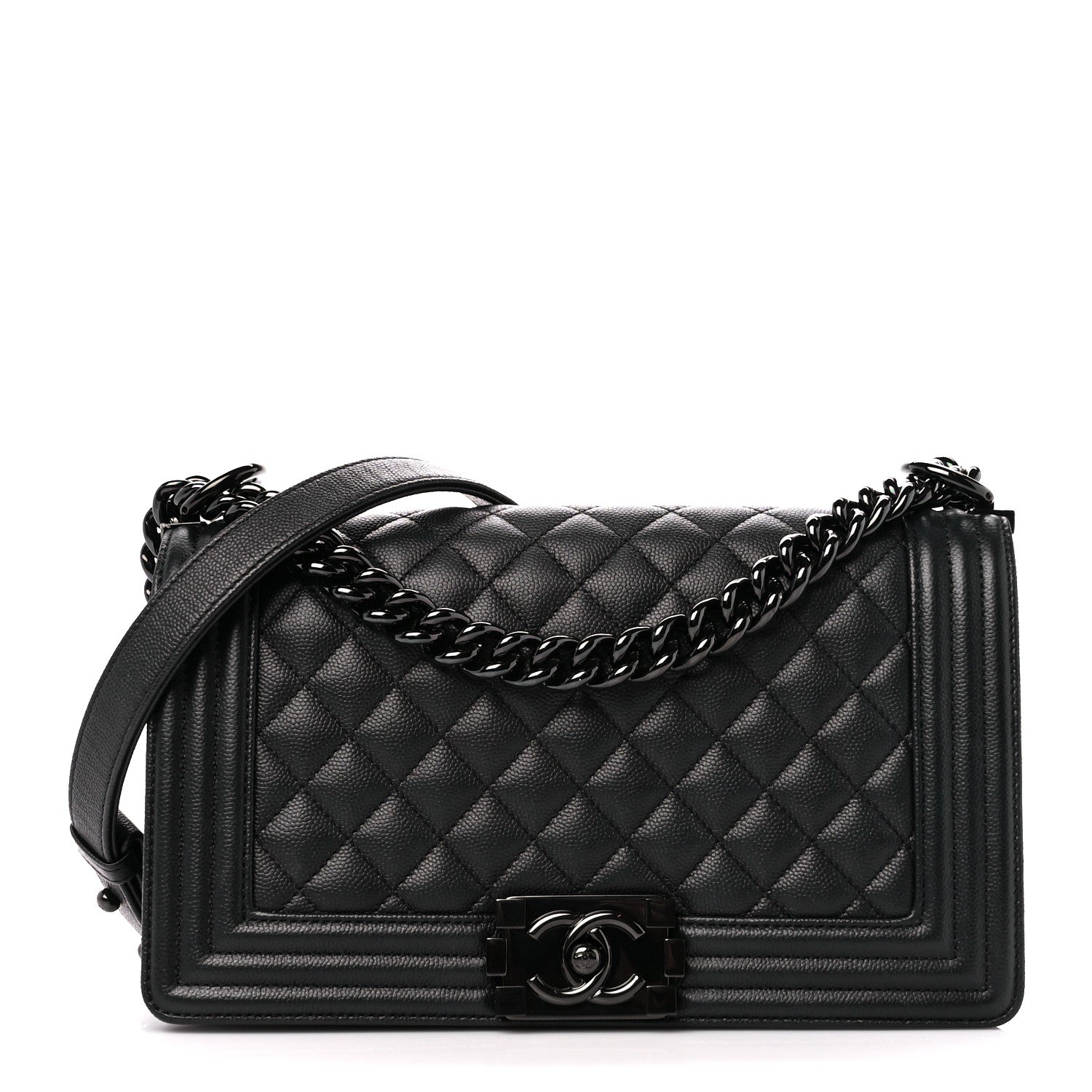 Chanel Caviar Quilted Medium Boy Flap So Black 1 of 12