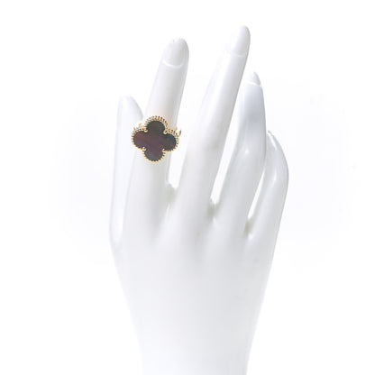Van Cleef & Arpels 18K Yellow Gold Gray Mother of Pearl Magic Alhambra Ring 51 5.75 2 of 6