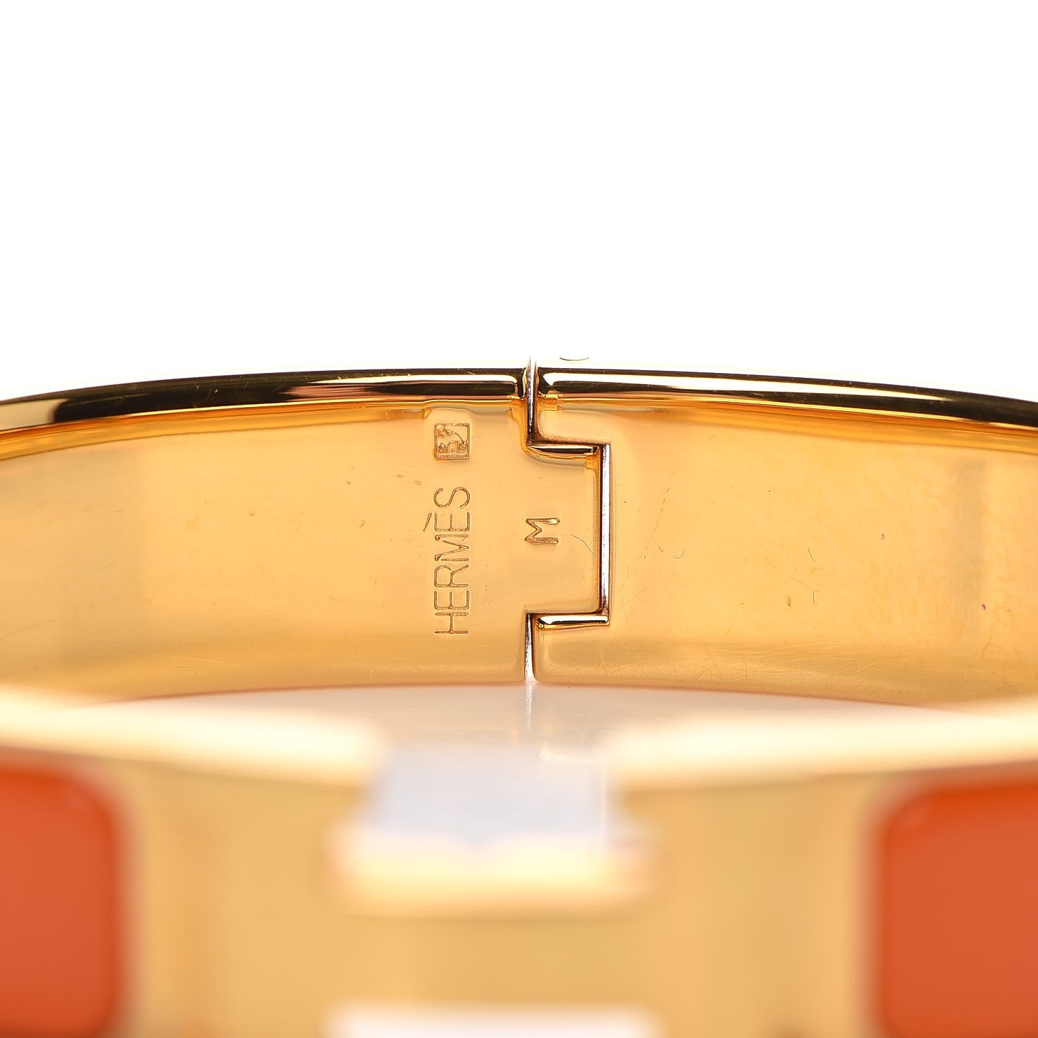 Hermes Enamel Narrow Clic Clac H Bracelet PM Orange 4 of 5