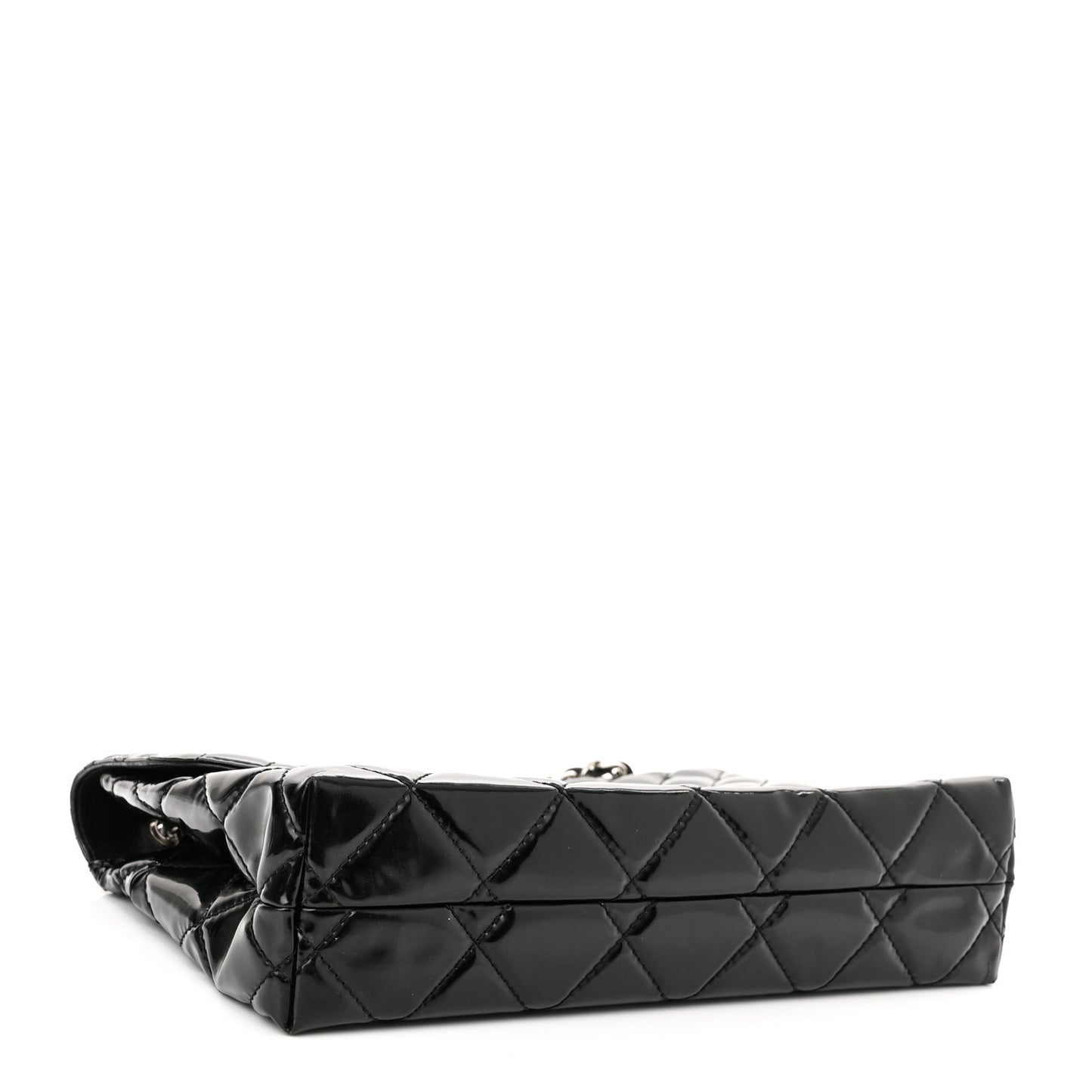 Vinyl Quilted In the Business Flap Bag Black