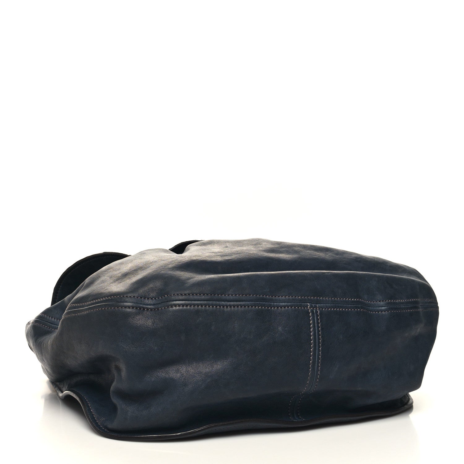 Miu Miu Ostrich Calfskin Hobo Blue 4 of 11