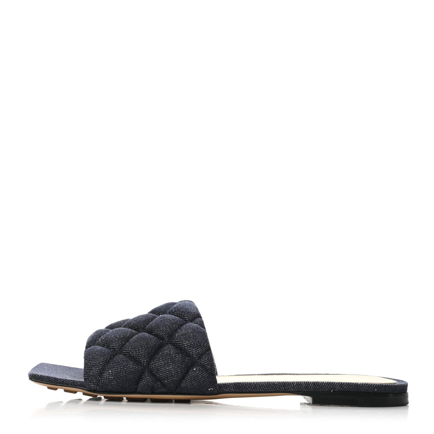 Denim Matelasse Padded Flat Sandals 38 Indigo