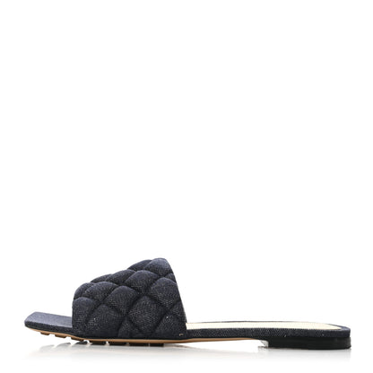 Bottega Veneta Denim Matelasse Padded Flat Sandals 38 Indigo 1 of 8