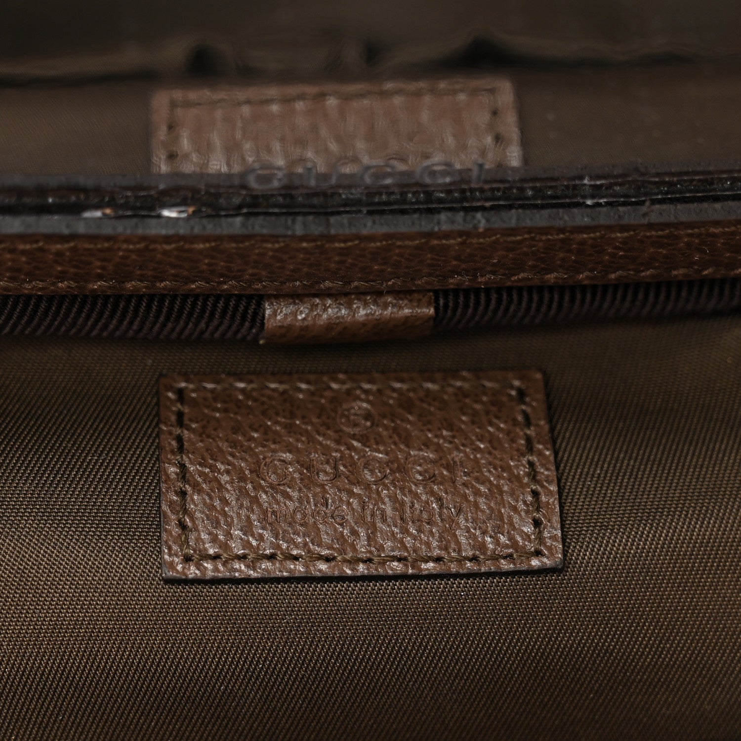Gucci GG Supreme Monogram Textured Calfskin Web Ophidia Vanity Cosmetic Case Beige Ebony New Acero 7 of 8