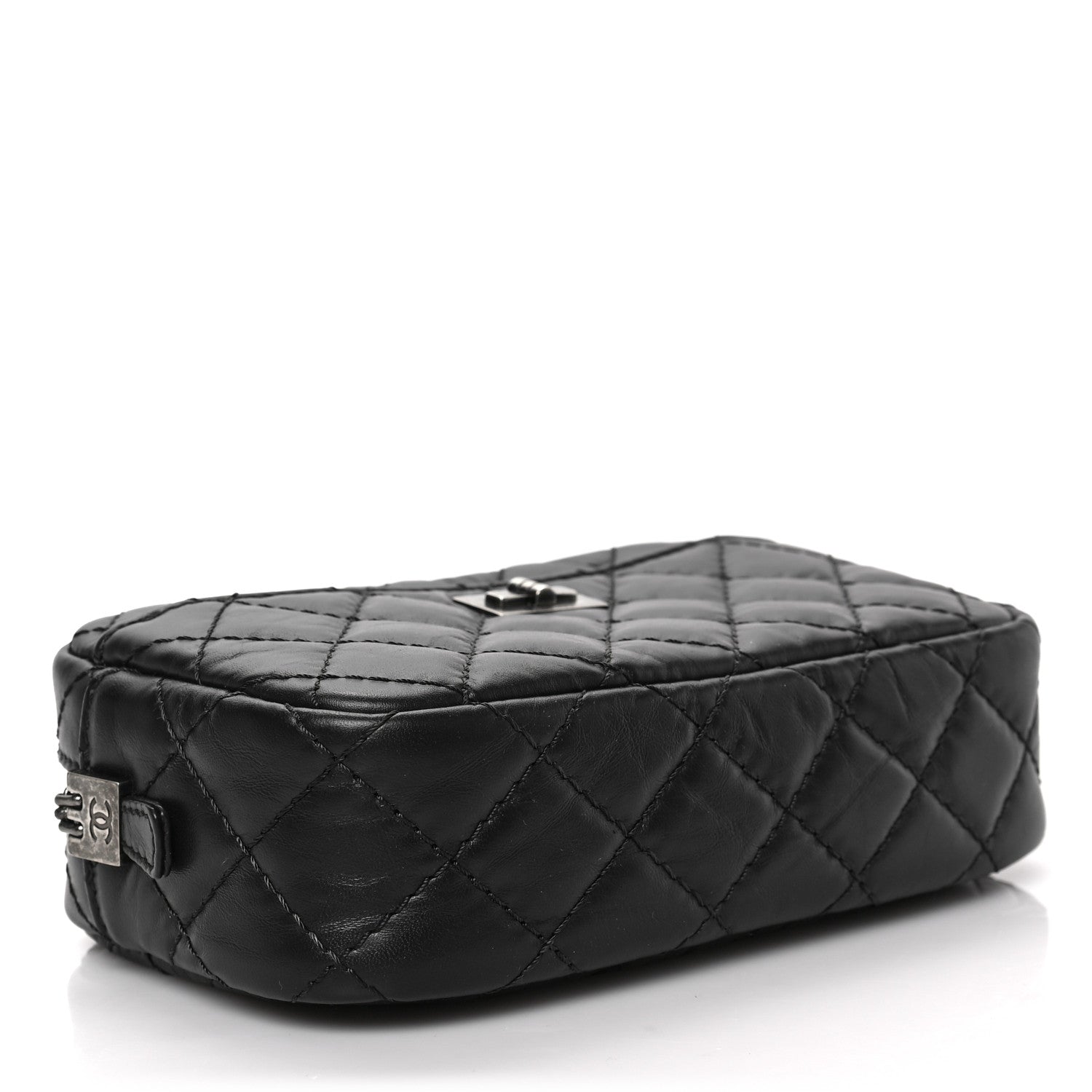 Chanel Aged Calfskin Quilted Mini Reissue Camera Case Black 4 of 9